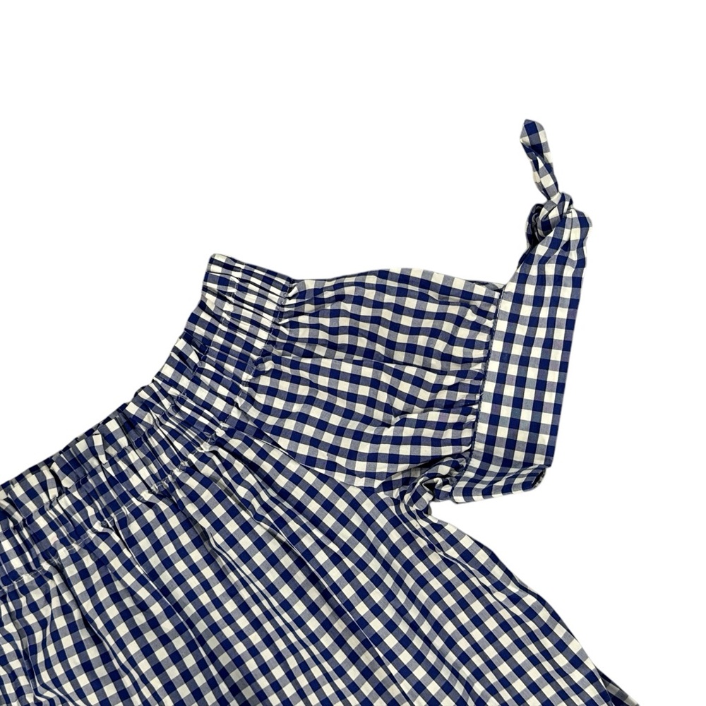 J Crew Off the Shoulder Blue White Gingham Top - Picture 6 of 9